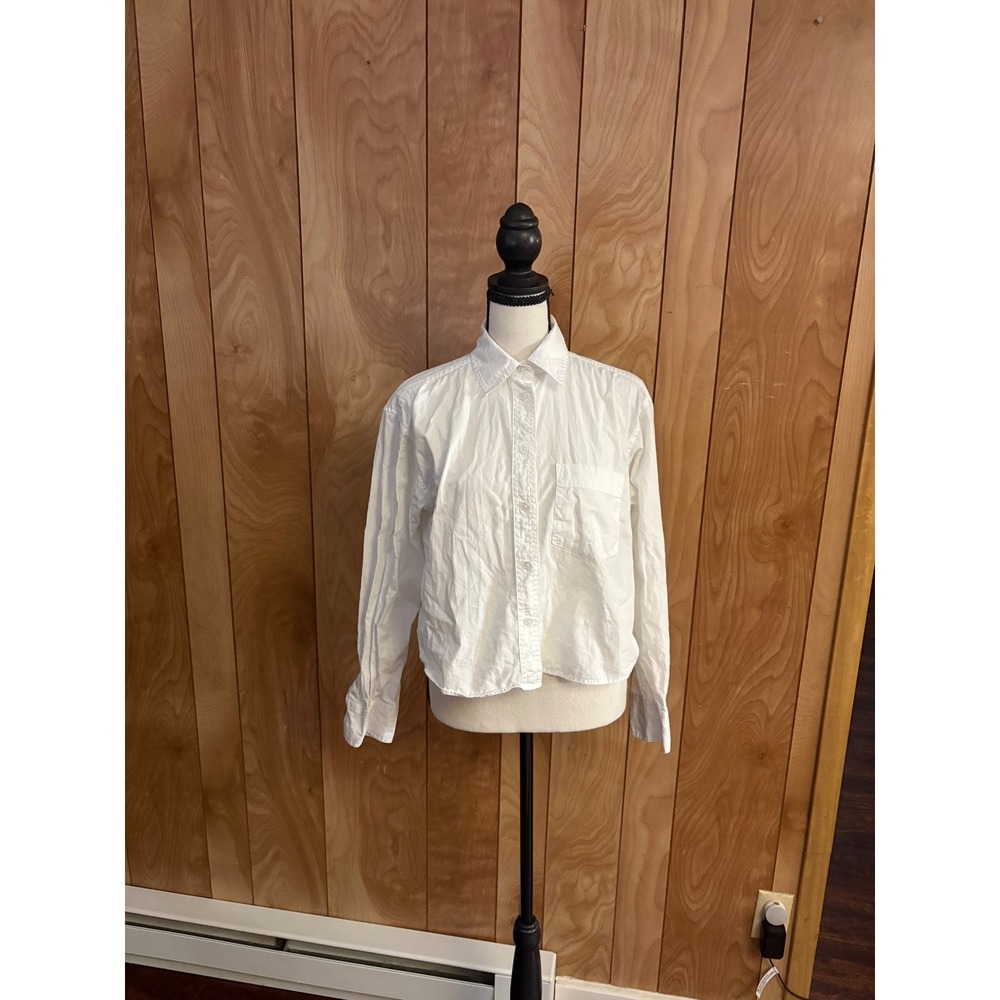 Banana Republic Womens White 100% Cotton Long Sleeve Button Down Shirt XS